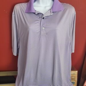 "Foot Joy ".Classic Purple Striped Polo Shirt for Men